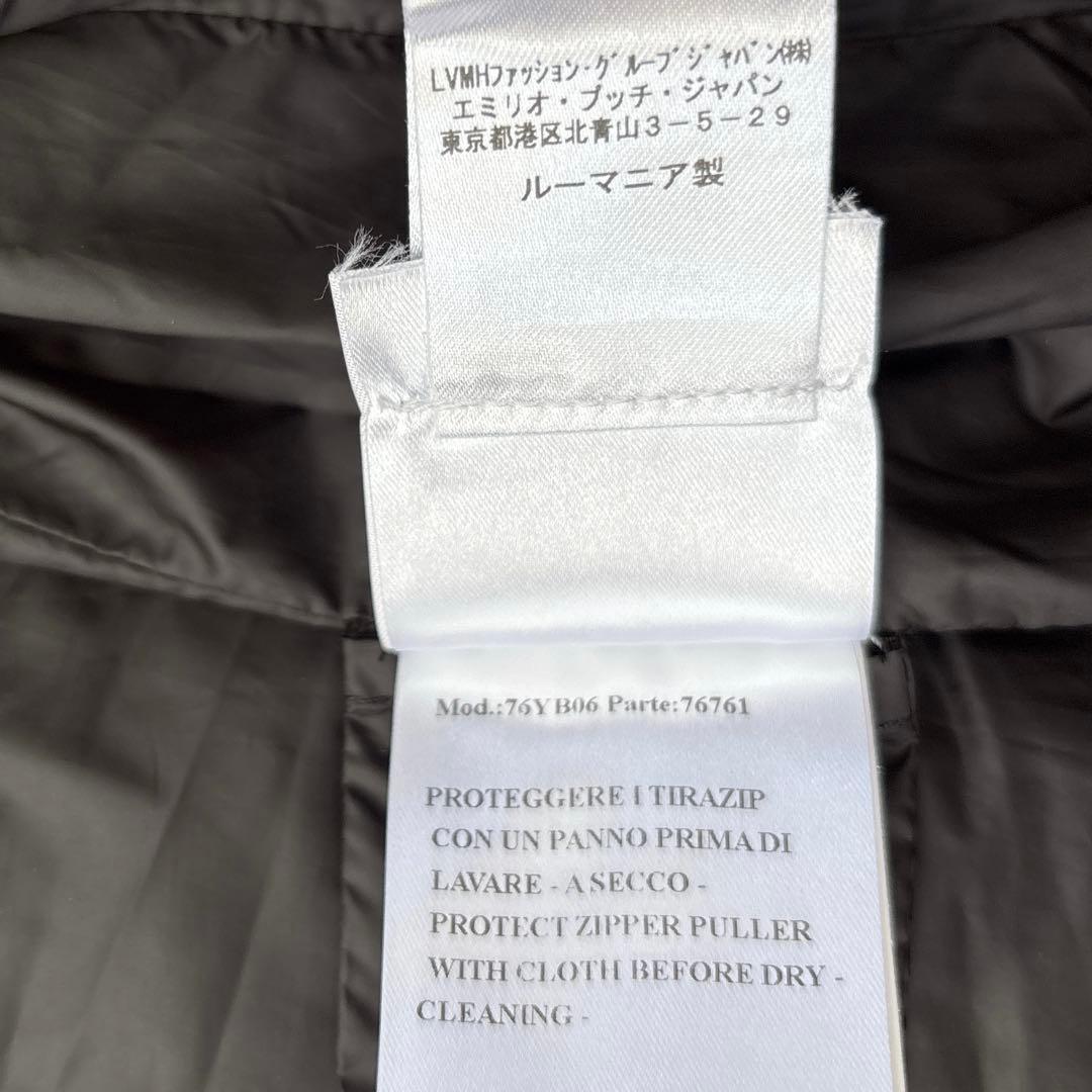 エミリオプッチ　ダウンベスト　プッチ柄　ブルー　フード取り外し　ダウン／フェザー