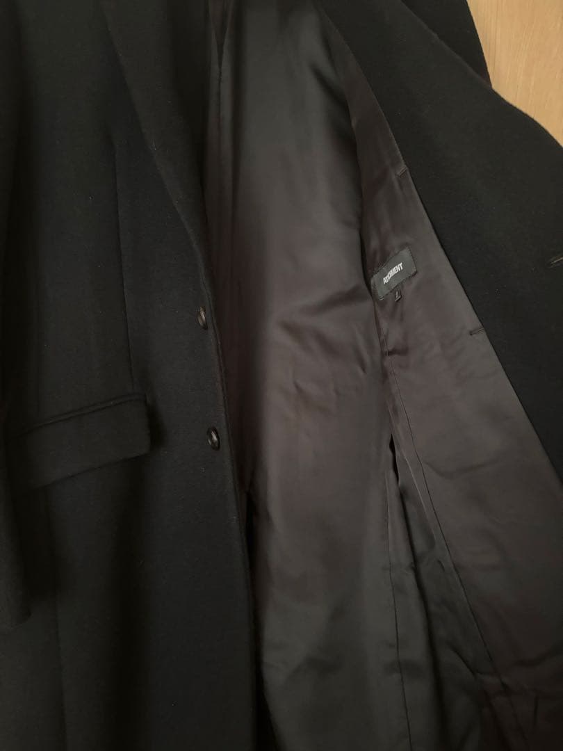 ATTACHMENT カシミヤ混メルトン チェスターコート