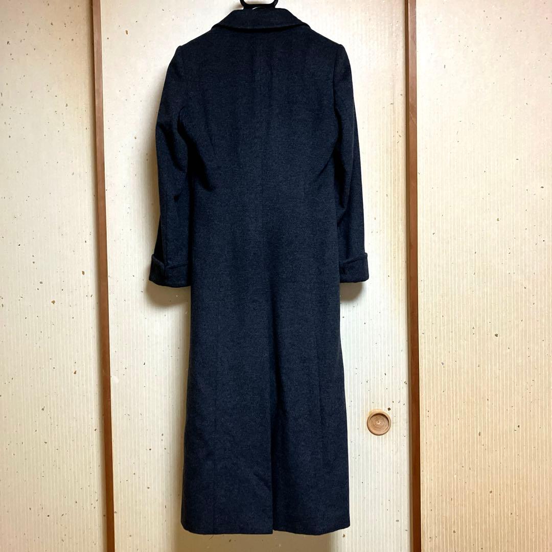 【美品】ラルフローレン　カシミア65%コート 9号　グレー　裏地あり　ウール混