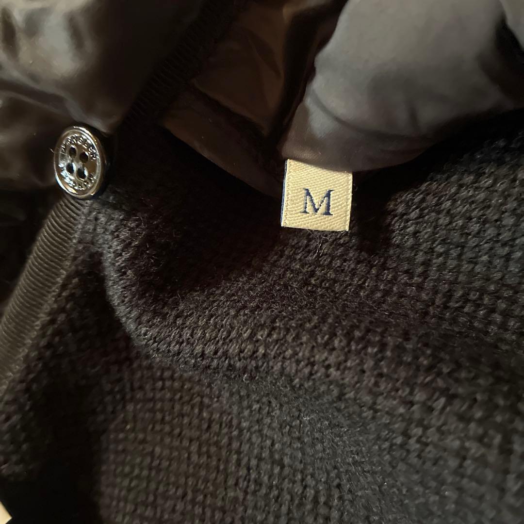 MONCLER ブラックダウンジャケット 1 ダウン×ウール ブラック フレア