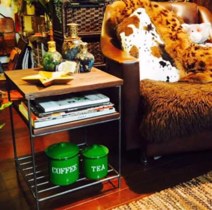 アイアン家具　サイドテーブル　棚　ラックシェルフ  男前　無骨　インダストリアル