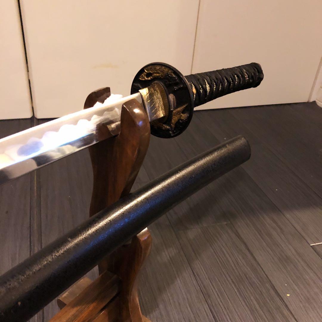 本格模造刀　黒拵え　居合刀　研波刃　合金　本格模擬刀