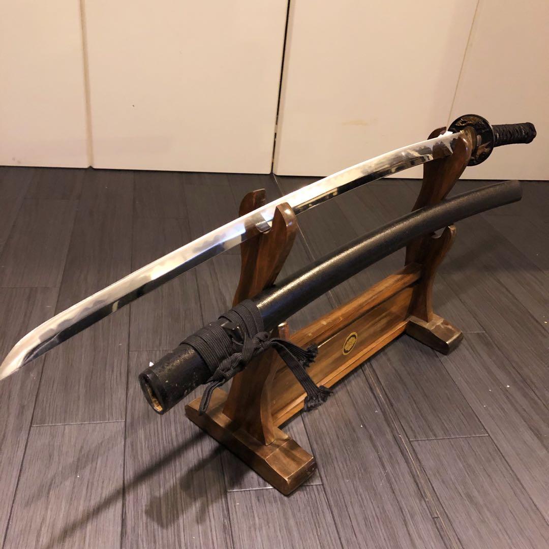 本格模造刀　黒拵え　居合刀　研波刃　合金　本格模擬刀