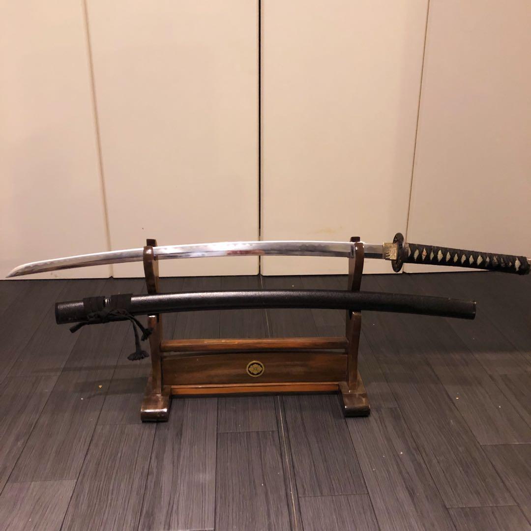 本格模造刀　黒拵え　居合刀　研波刃　合金　本格模擬刀