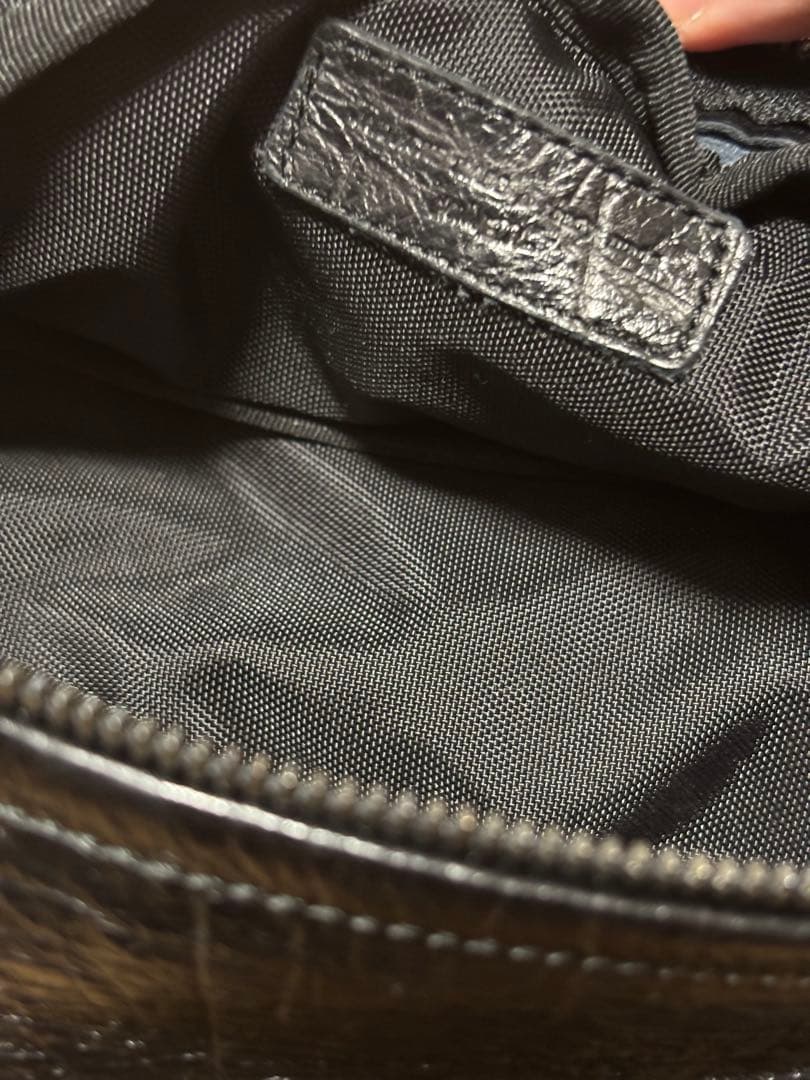 ジャムホームメイド　ミニショルダー　ウエストバッグ　クロコ型押しレザー　本革