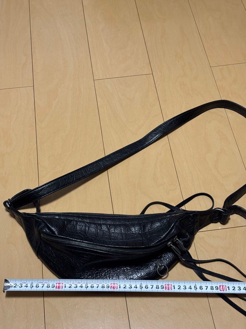 ジャムホームメイド　ミニショルダー　ウエストバッグ　クロコ型押しレザー　本革