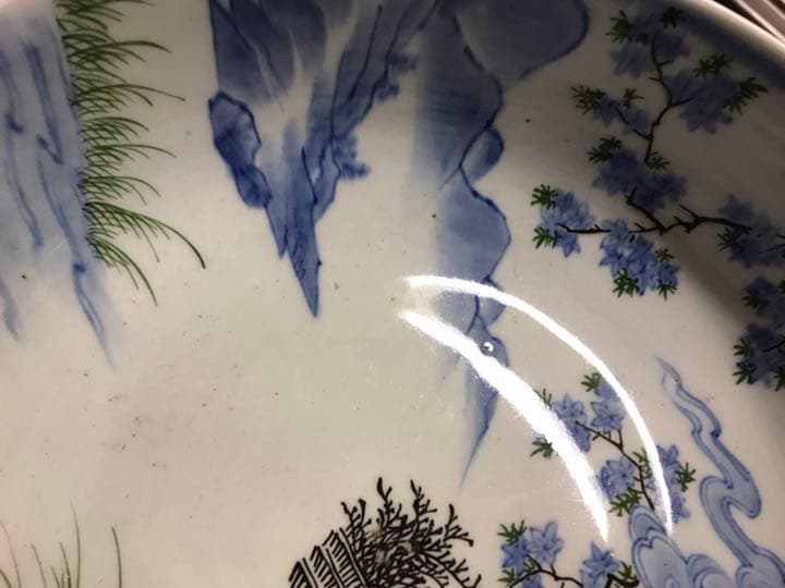 パリ購入古伊万里 大深皿　W28xH9cmアンティーク　骨董　シノワズリ  大鉢