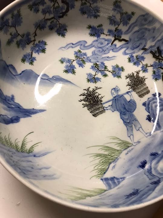 パリ購入古伊万里 大深皿　W28xH9cmアンティーク　骨董　シノワズリ  大鉢