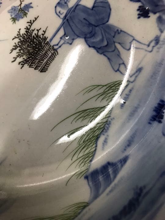 パリ購入古伊万里 大深皿　W28xH9cmアンティーク　骨董　シノワズリ  大鉢