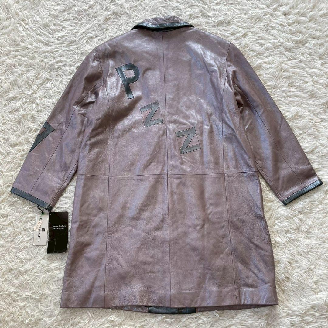 レアデザイン✨PIERRE BALMAIN　ラムレザー　ロング　コート　タグ付き