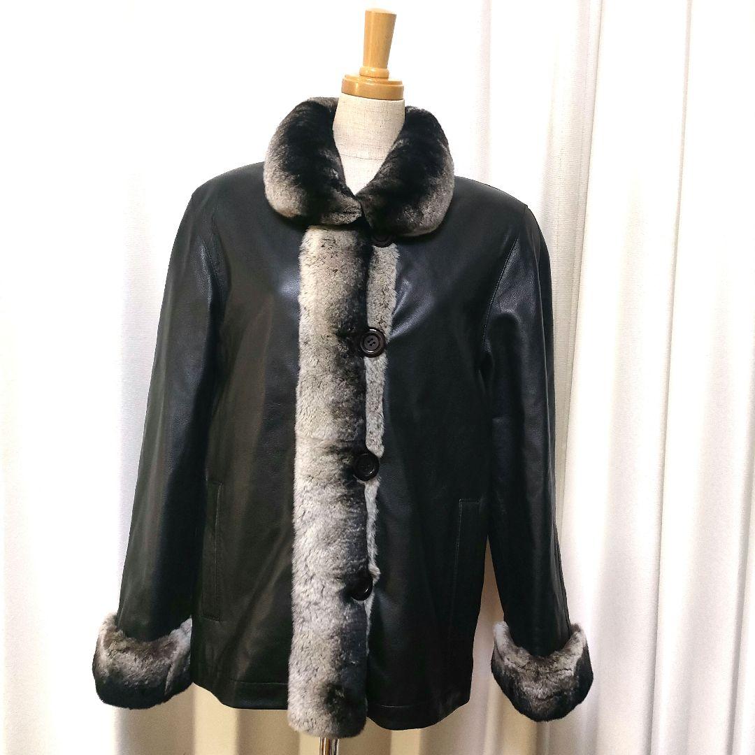 【美品】チンチラ ファー付き リアル レザージャケット
