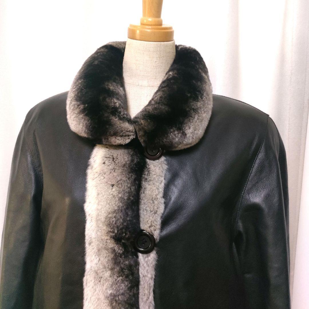 【美品】チンチラ ファー付き リアル レザージャケット