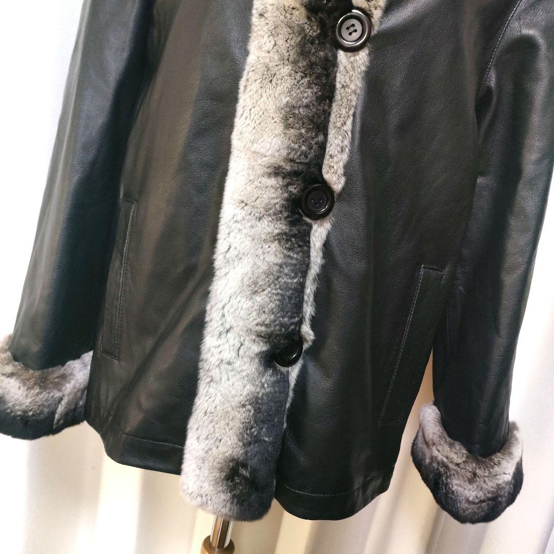 【美品】チンチラ ファー付き リアル レザージャケット