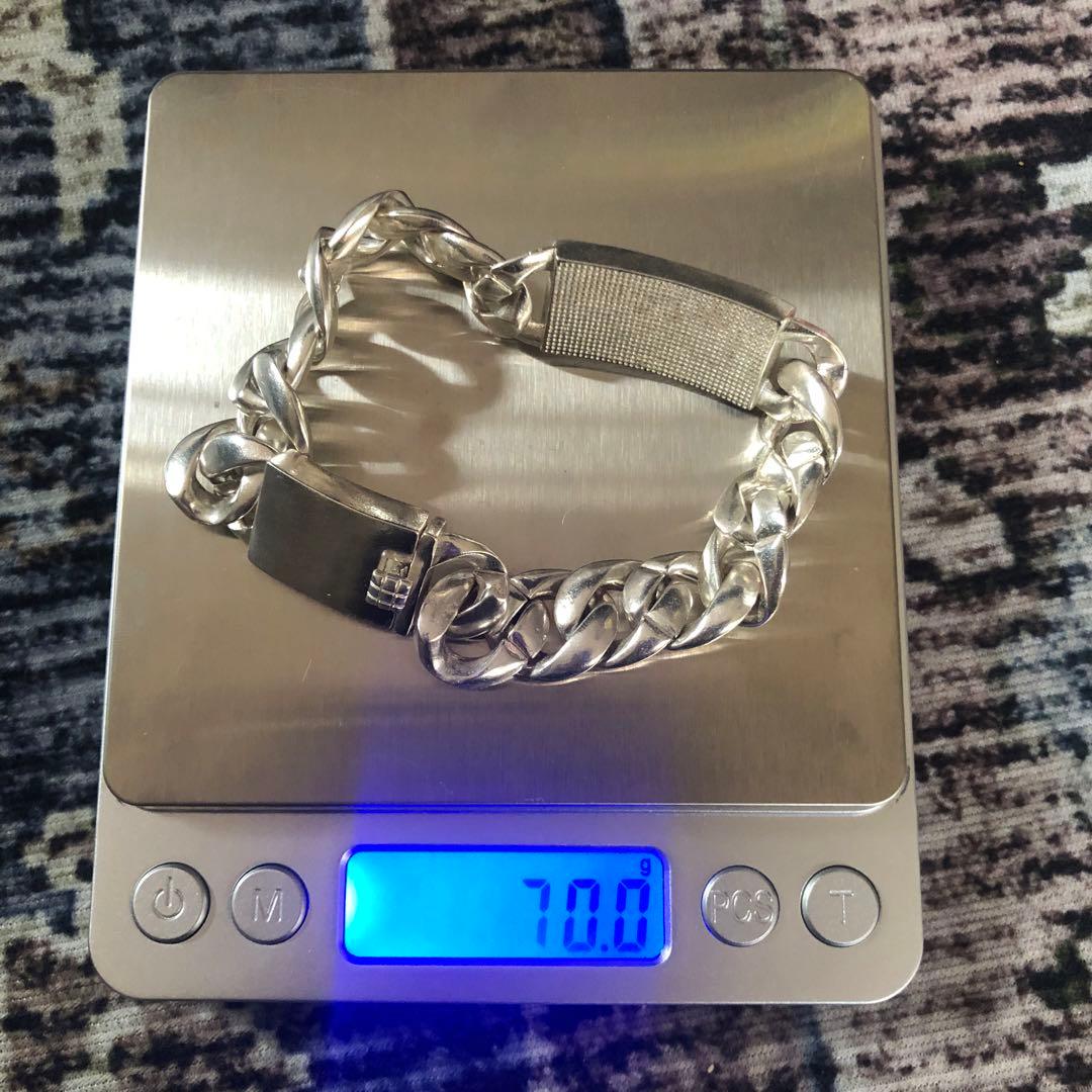 シルバー925 クロス　喜平チェーンブレスレット S925 刻印あり 80s