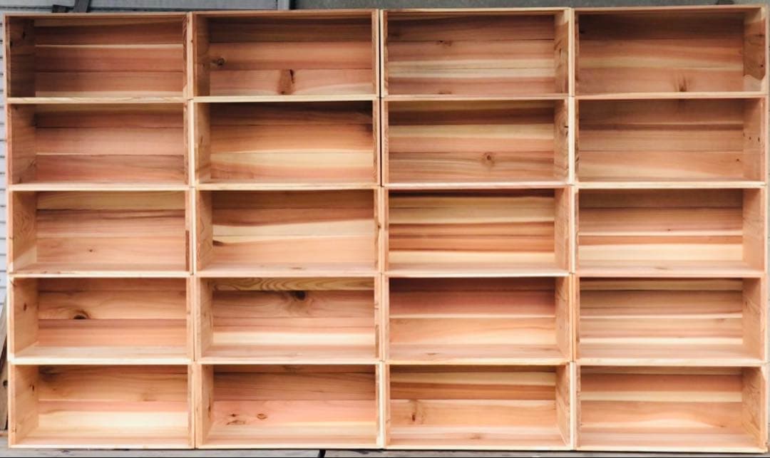 新品 りんご箱 2箱 // 収納 木箱 ウッドボックス ガーデニング 薪入れ