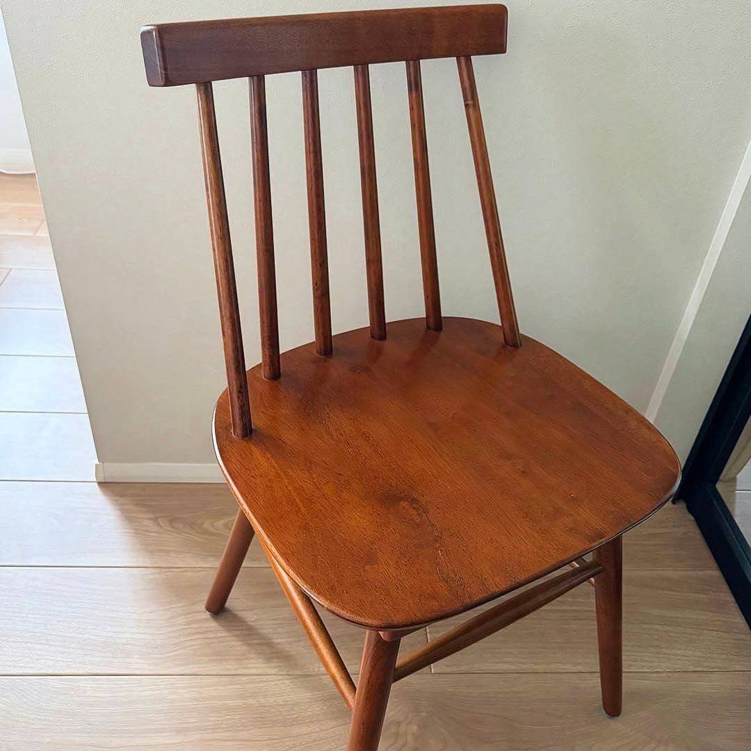 木製ウィンザーチェア【ヴィンテージ調/ブラウン】２脚セット