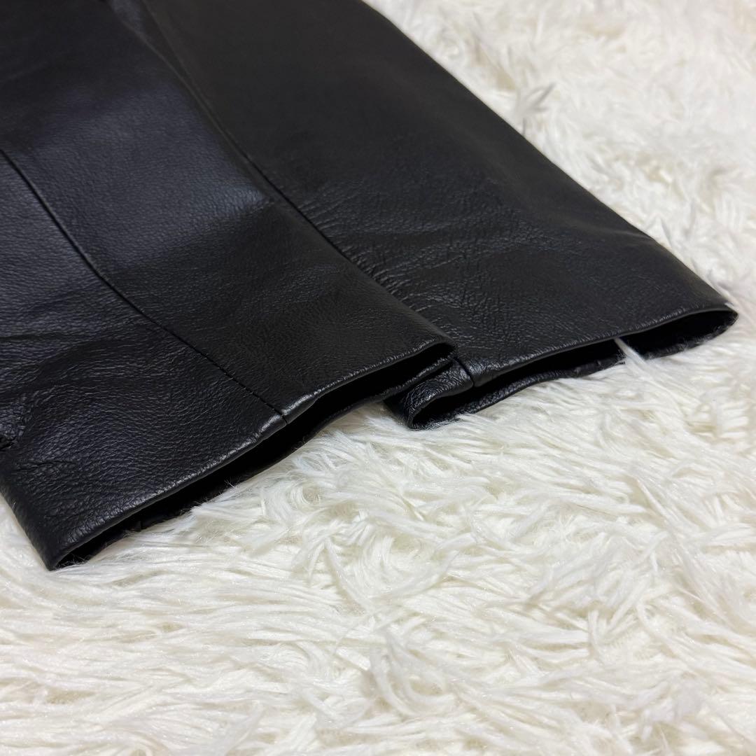 【極美品】プレイボーイ　ライダースジャケット　レザー　ラビットレッド　黒色　M