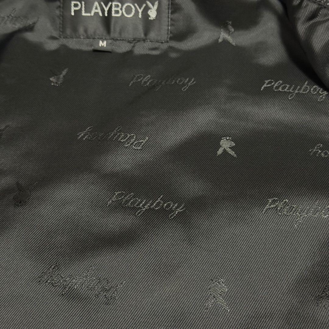 【極美品】プレイボーイ　ライダースジャケット　レザー　ラビットレッド　黒色　M