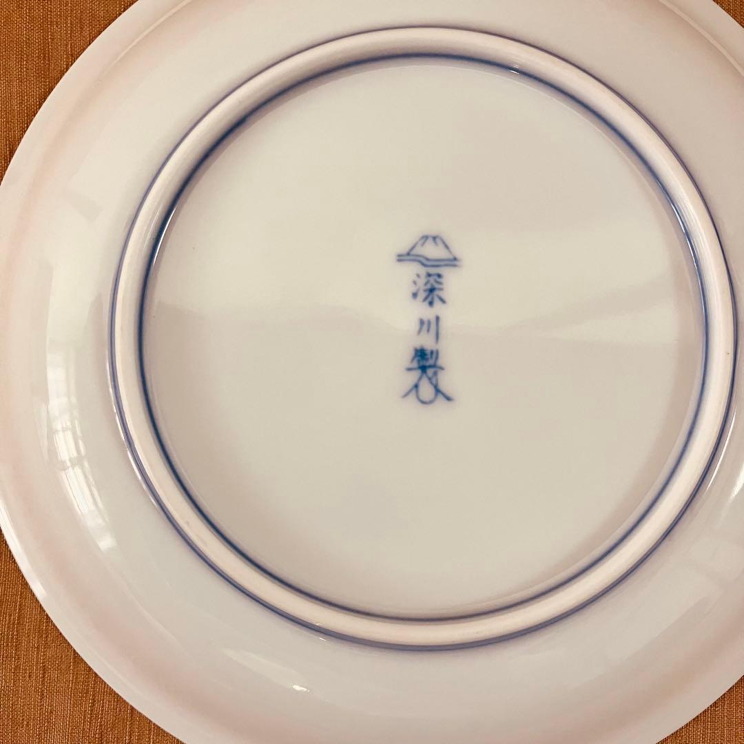 深川製磁　古代バラ　２枚　皿　有田焼　ハンドペイント　古代薔薇