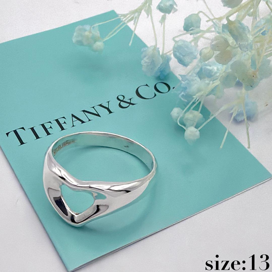 極美品 新品仕上げ ティファニー オープンハート リング 13号 シルバー925