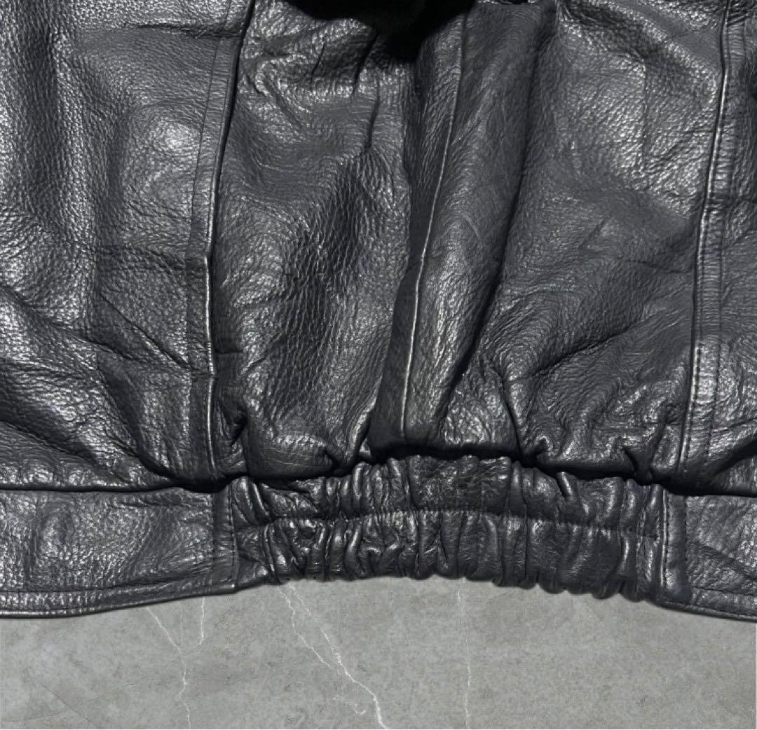 WILSONS本革ハーレーカスタム刺繍イーグルワッペンレザージャケットL古着