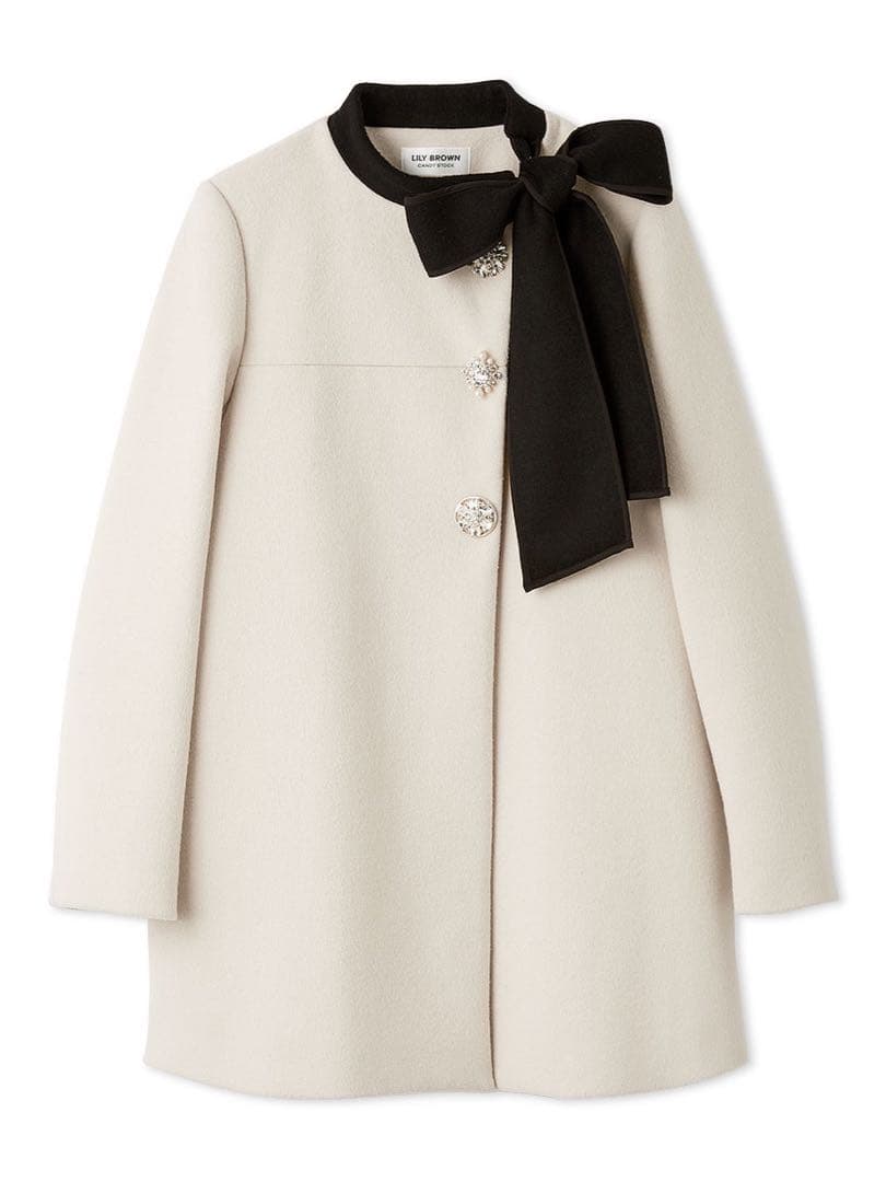 【新品】リリーブラウン Aラインビジューリボンコート