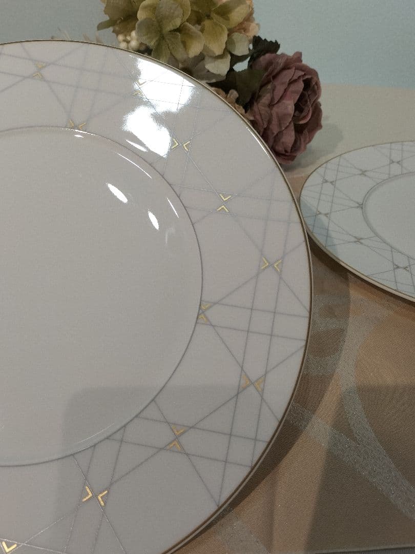 クリスチャンディオール　ディナープレート　2枚　金彩　DIOR食器　カナージュ