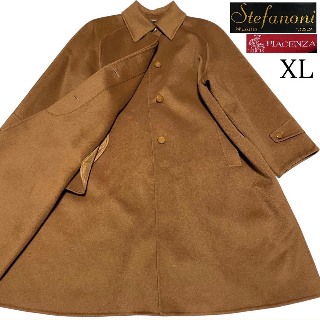 【カシゴラ75%×イタリア製×極美品】マキシ丈比翼チェスターコート キャメルXL