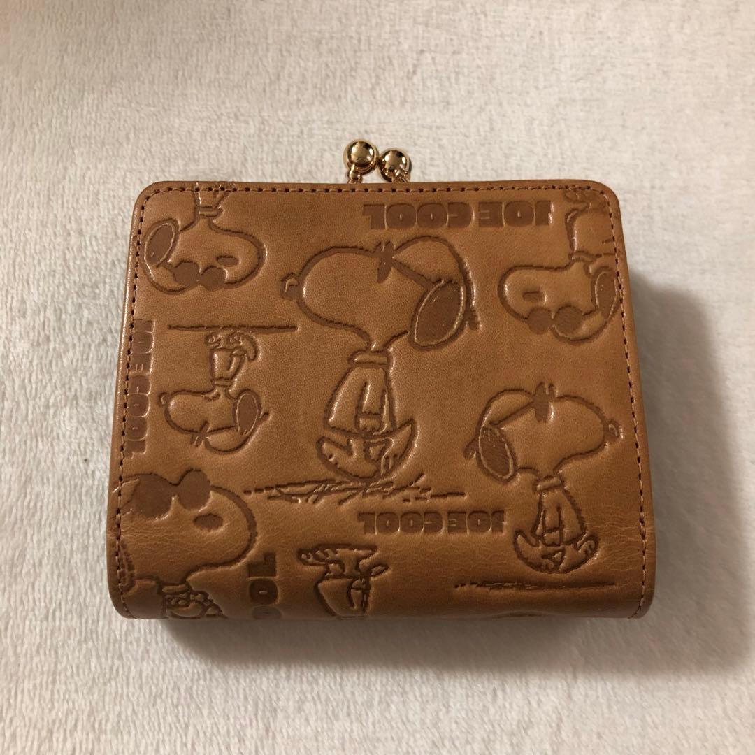 JOE COOL ジョイクール がま口 折財布 スヌーピー 本革 牛革