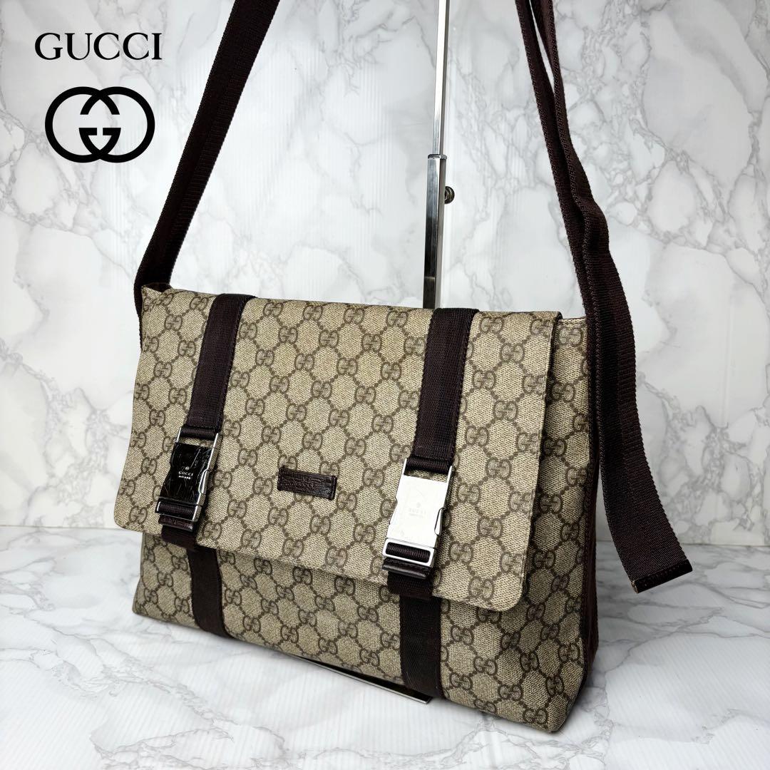 061 極美品 GUCCI メッセンジャーバッグ ショルダーバッグ PVC x6