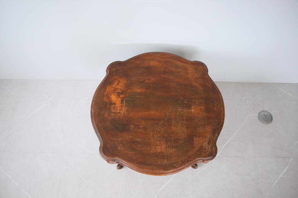 フランスアンティーク木製コーヒーテーブル/センターテーブル机/飾り棚(88-45