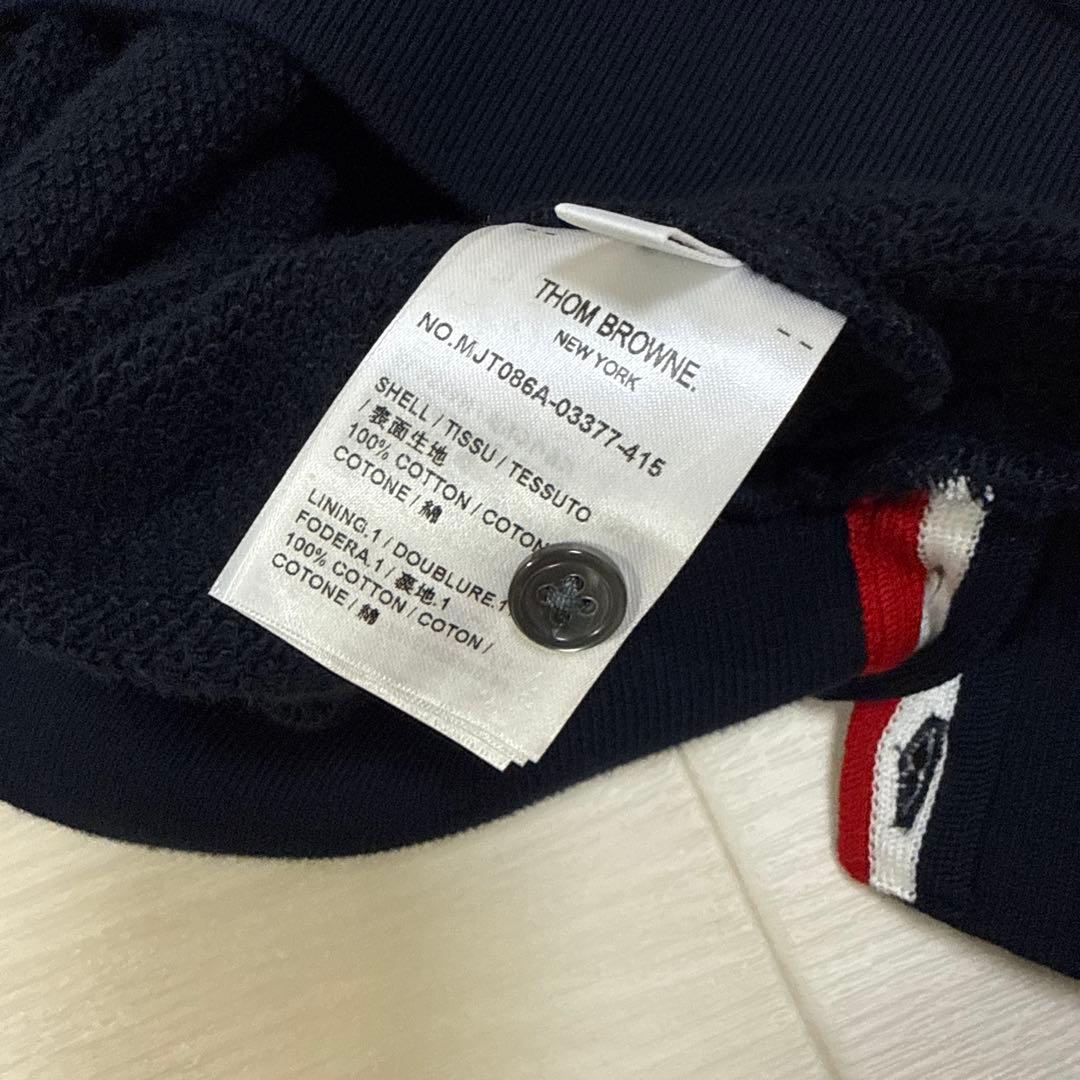 THOM BROWNE トムブラウントリコロールネイビー パーカー SIZE 1