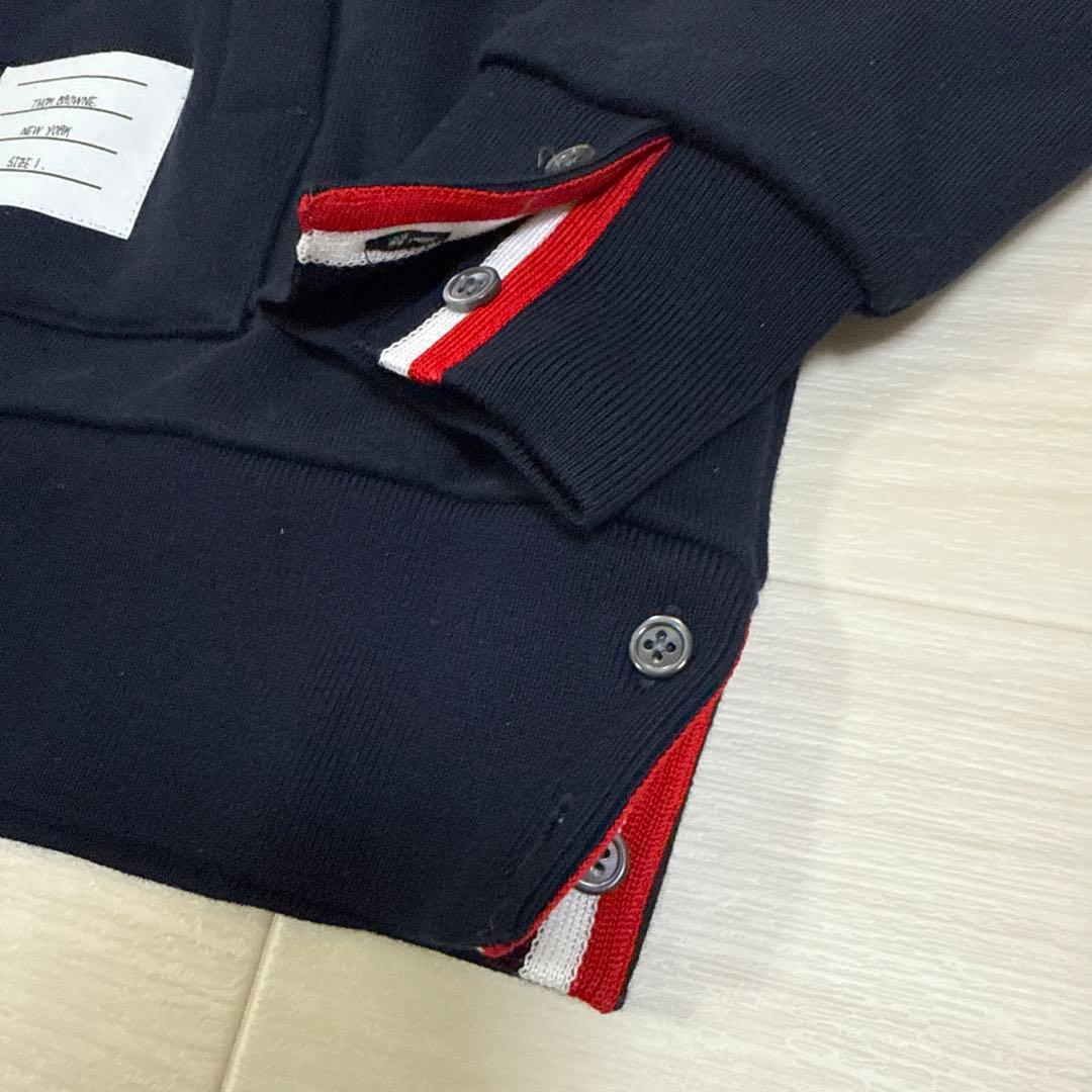 THOM BROWNE トムブラウントリコロールネイビー パーカー SIZE 1