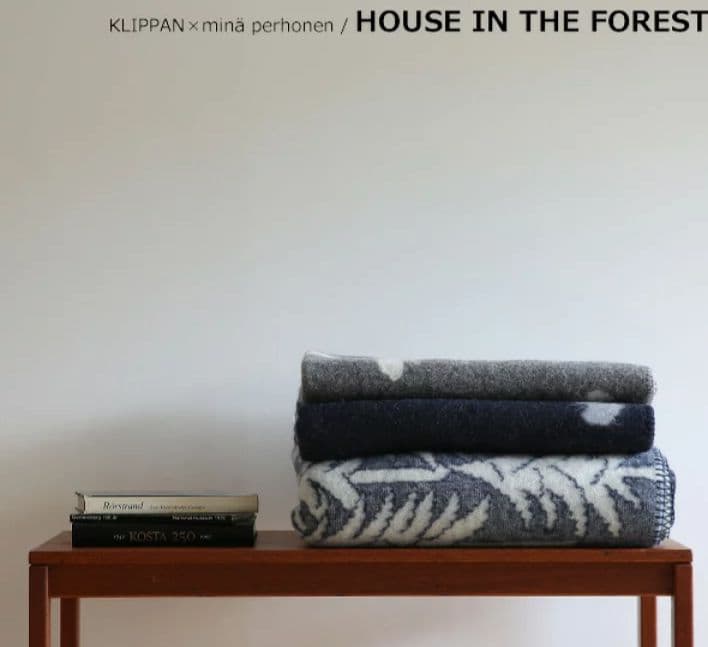 希少　クリッパン　ミナペルホネン　ハウスインザフォレスト　ネイビー　ブランケット
