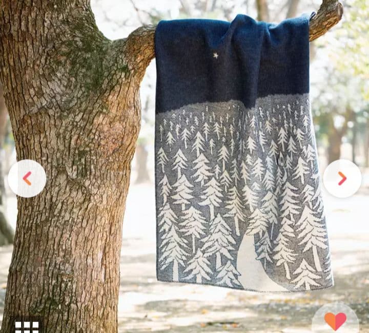 希少　クリッパン　ミナペルホネン　ハウスインザフォレスト　ネイビー　ブランケット