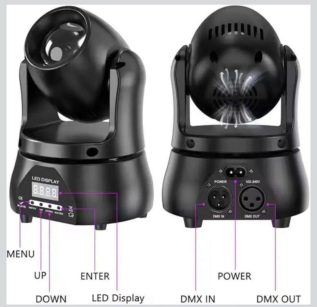 LEDムービングヘッド DJライト、40W RGBW ビームステージライト。DM