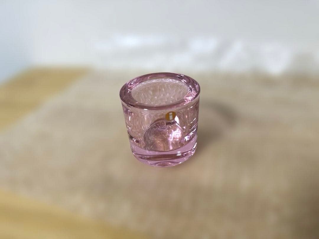  kivi ガラスキャンドルホルダー 2個セット　黄色　薄ピンク