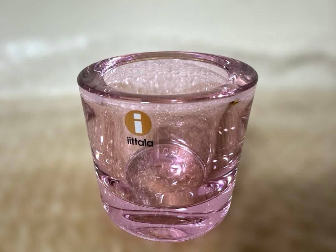  kivi ガラスキャンドルホルダー 2個セット　黄色　薄ピンク