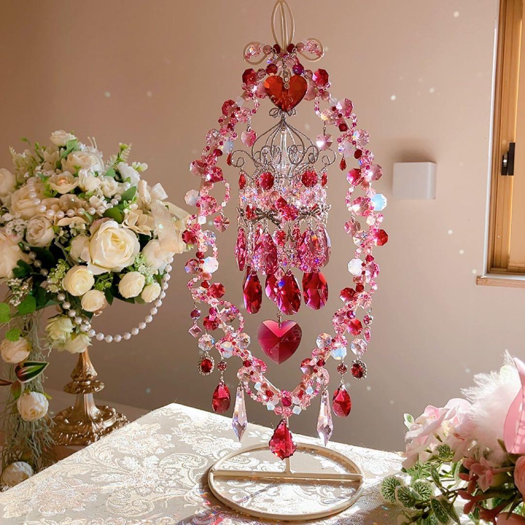 ☆かおmama☆様♡*.スワロフスキー♡シャンデリア付きスタンドサンキャッチャー