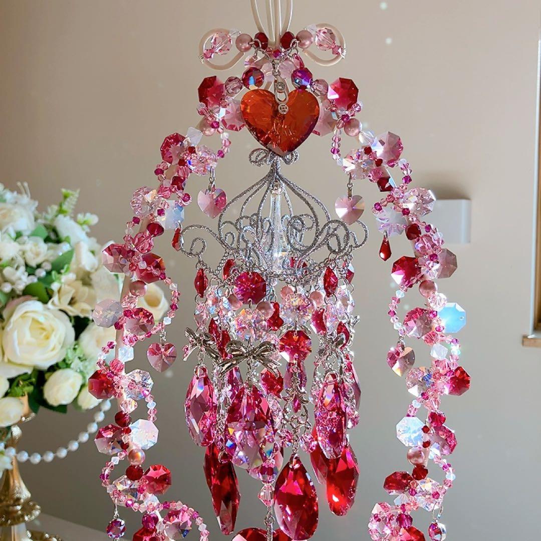 ☆かおmama☆様♡*.スワロフスキー♡シャンデリア付きスタンドサンキャッチャー