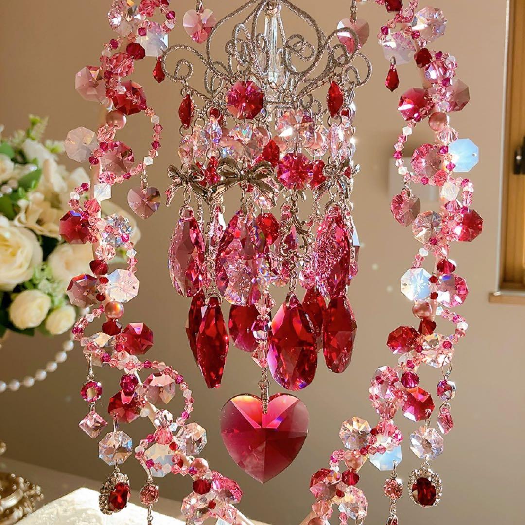 ☆かおmama☆様♡*.スワロフスキー♡シャンデリア付きスタンドサンキャッチャー