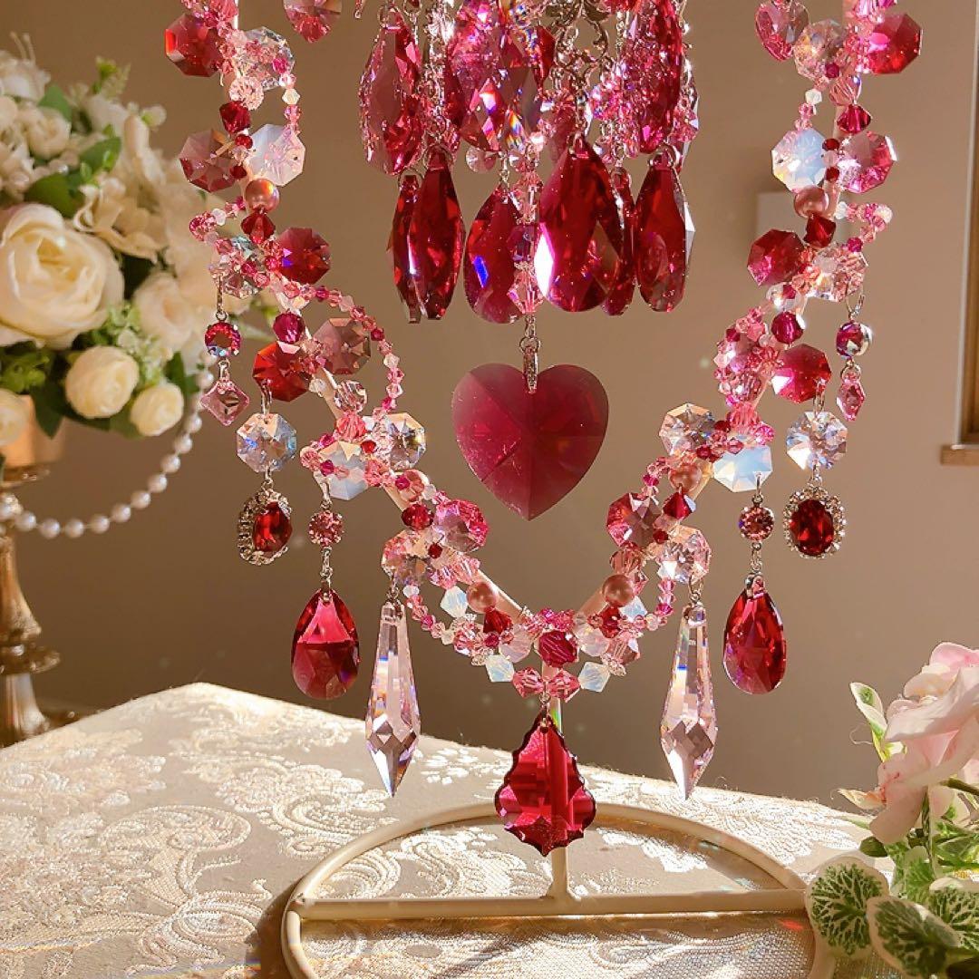 ☆かおmama☆様♡*.スワロフスキー♡シャンデリア付きスタンドサンキャッチャー