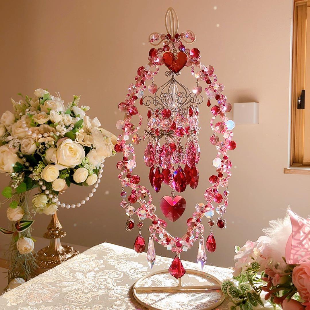 ☆かおmama☆様♡*.スワロフスキー♡シャンデリア付きスタンドサンキャッチャー