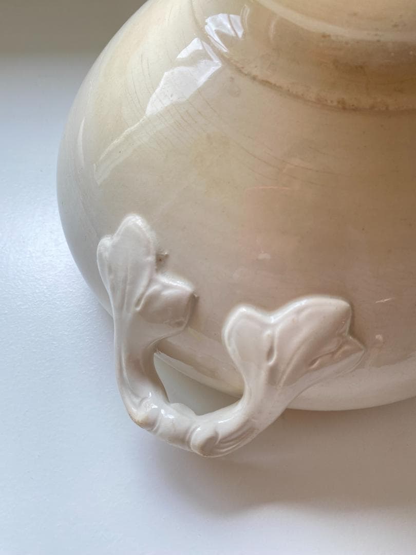 フランス アンティーク リュネビル 白釉 小ぶりのスーピエール