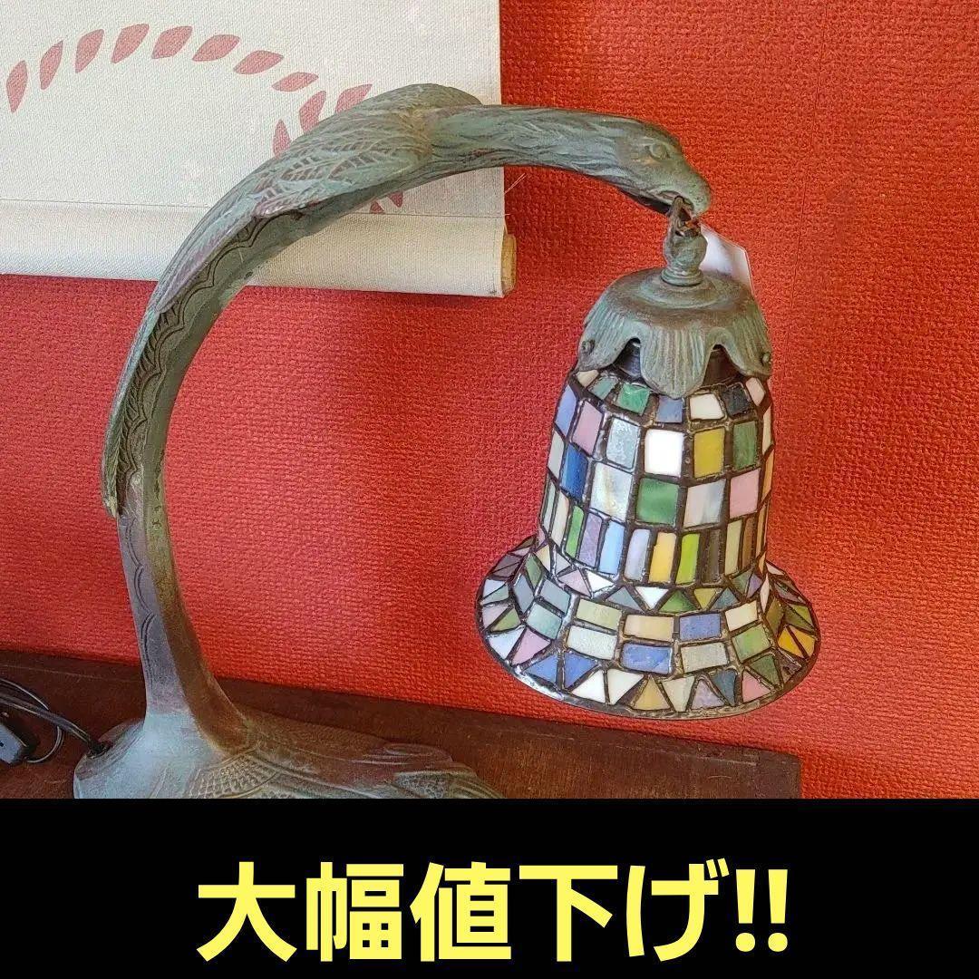 ステンドテーブルランプ タカ ワシ ステンドグラス かっこいい ランプ