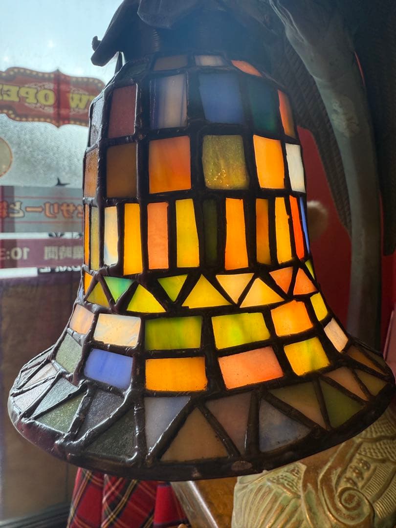 ステンドテーブルランプ タカ ワシ ステンドグラス かっこいい ランプ