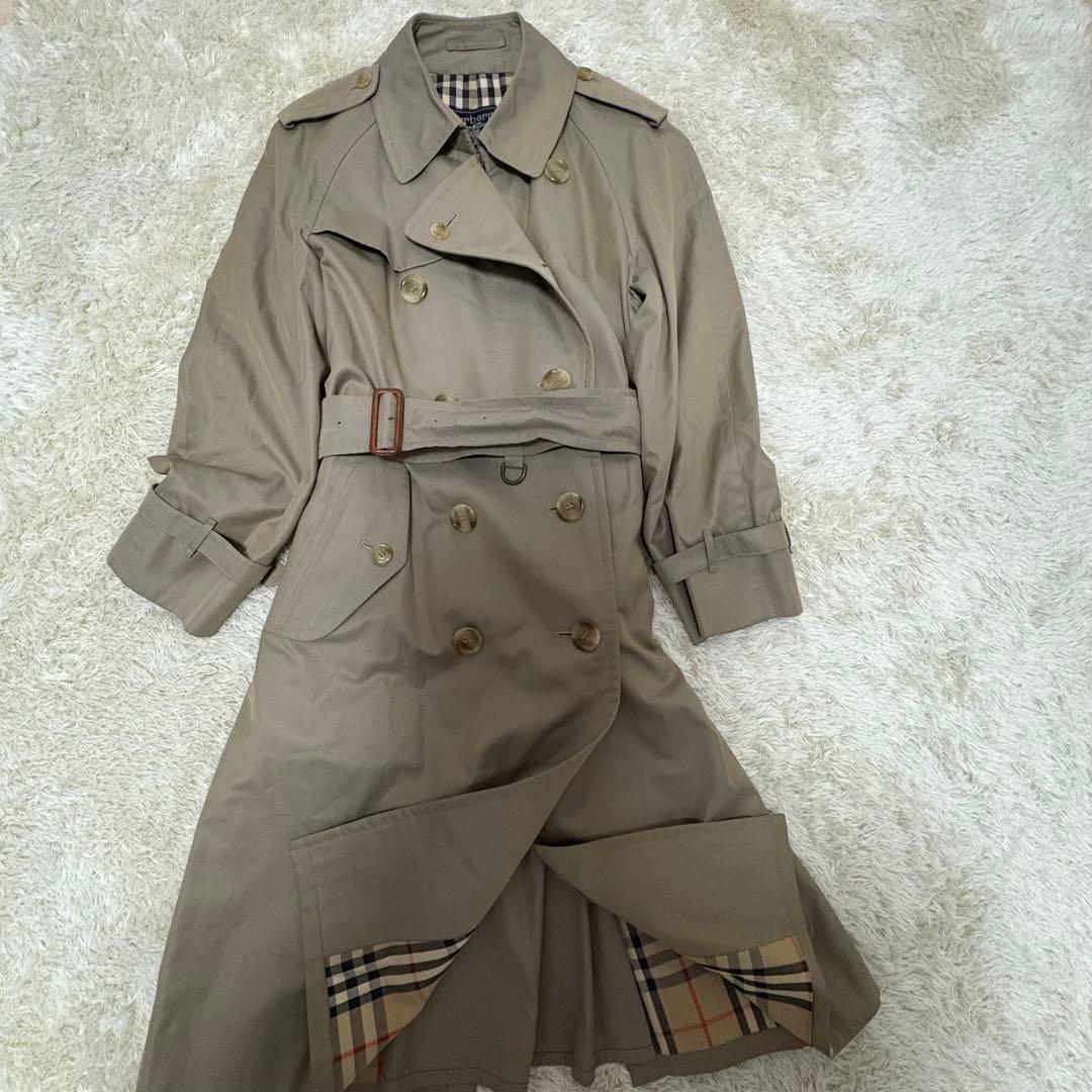 【大人気】バーバリー トレンチコート ノバチェック 玉虫色 カーキ マキシ丈