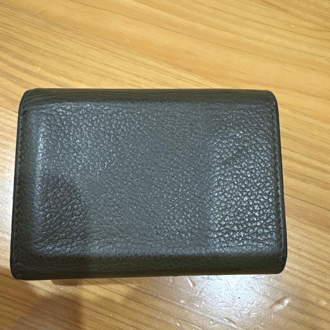 サンローラン 三つ折り財布 レザー ゴールドロゴ コンパクト