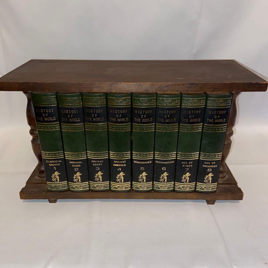 アンティークウッドラックセット デカンタとグラス付き