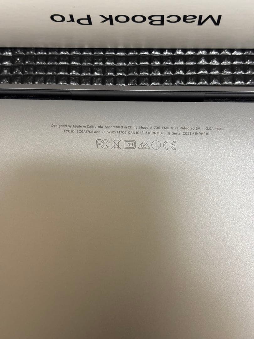 MacBook本体 MacbookPro2016/13.3/2.9GHz/8GB/512GB